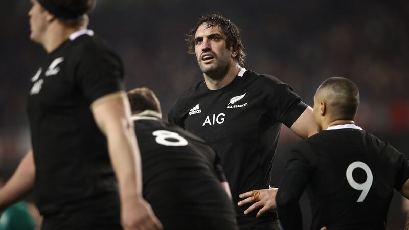 Sam Whitelock catches his breath during Ireland’s win over the All Blacks. Photograph: Phil Walter/Getty Images