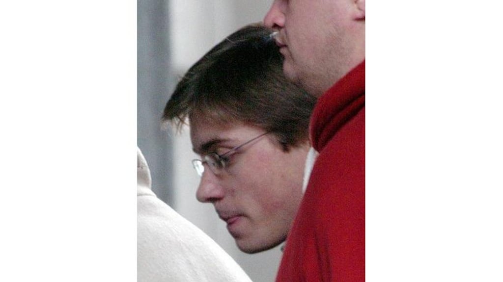 Dermot Laide arriving yesterday at the Dublin Central Criminal Court, where he awaits sentencing after being found guilty of the manslaughter of 18-year-old student Brian Murphy