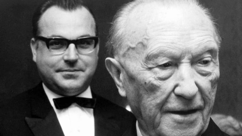 Konrad Adenauer (front) anchored postwar Germany in the west, while Helmut Kohl is seen as the architect of reunification. Ms Merkel says she does not think about her role in history. Photograph: Reuters