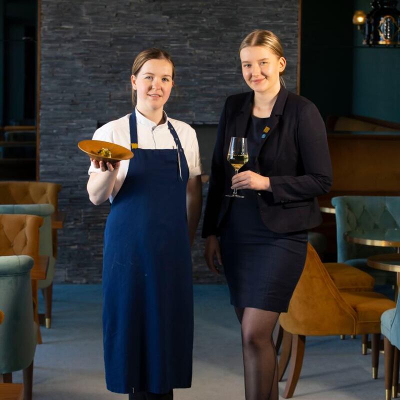 Head chef Roisin O’Connor and restaurant manager and head sommelier Alexandra Raitaneva at the Cliff House Hotel. Photograph: Patrick Browne