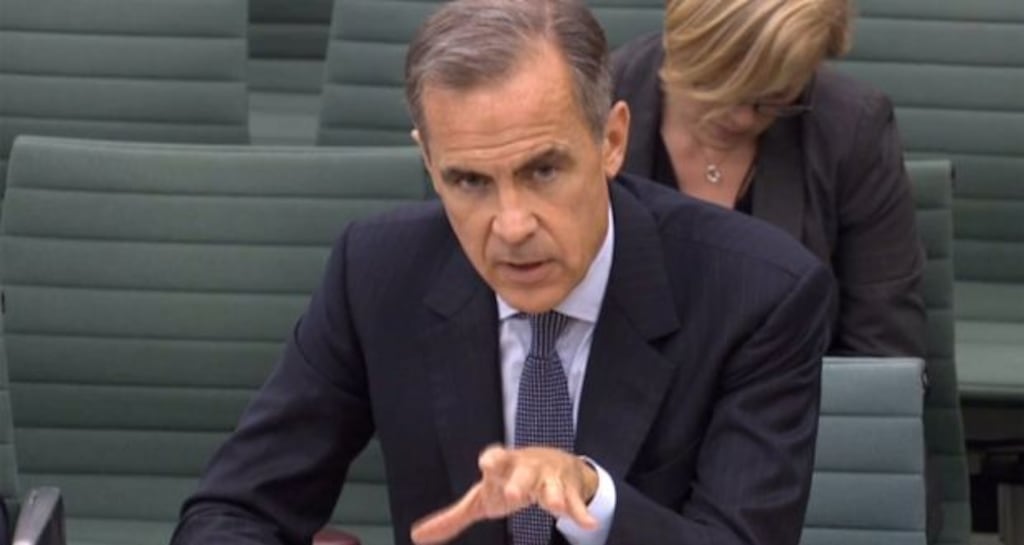 Bank of England governor Mark Carney giving evidence to the British parliament’s treasury committee in London on Tuesday. Photograph: Getty Images