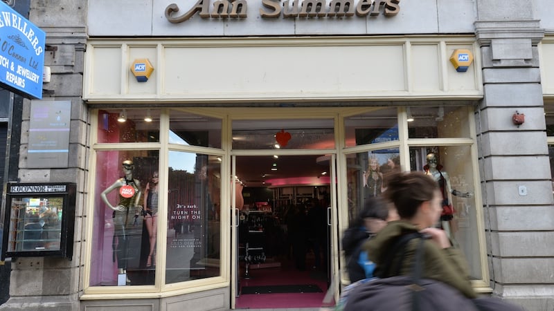Ann Summers “pleasure emporium” on O’Connell Street, Dublin: the shop is on the letting market through agents BNP Paribas Real Estate for €350,000