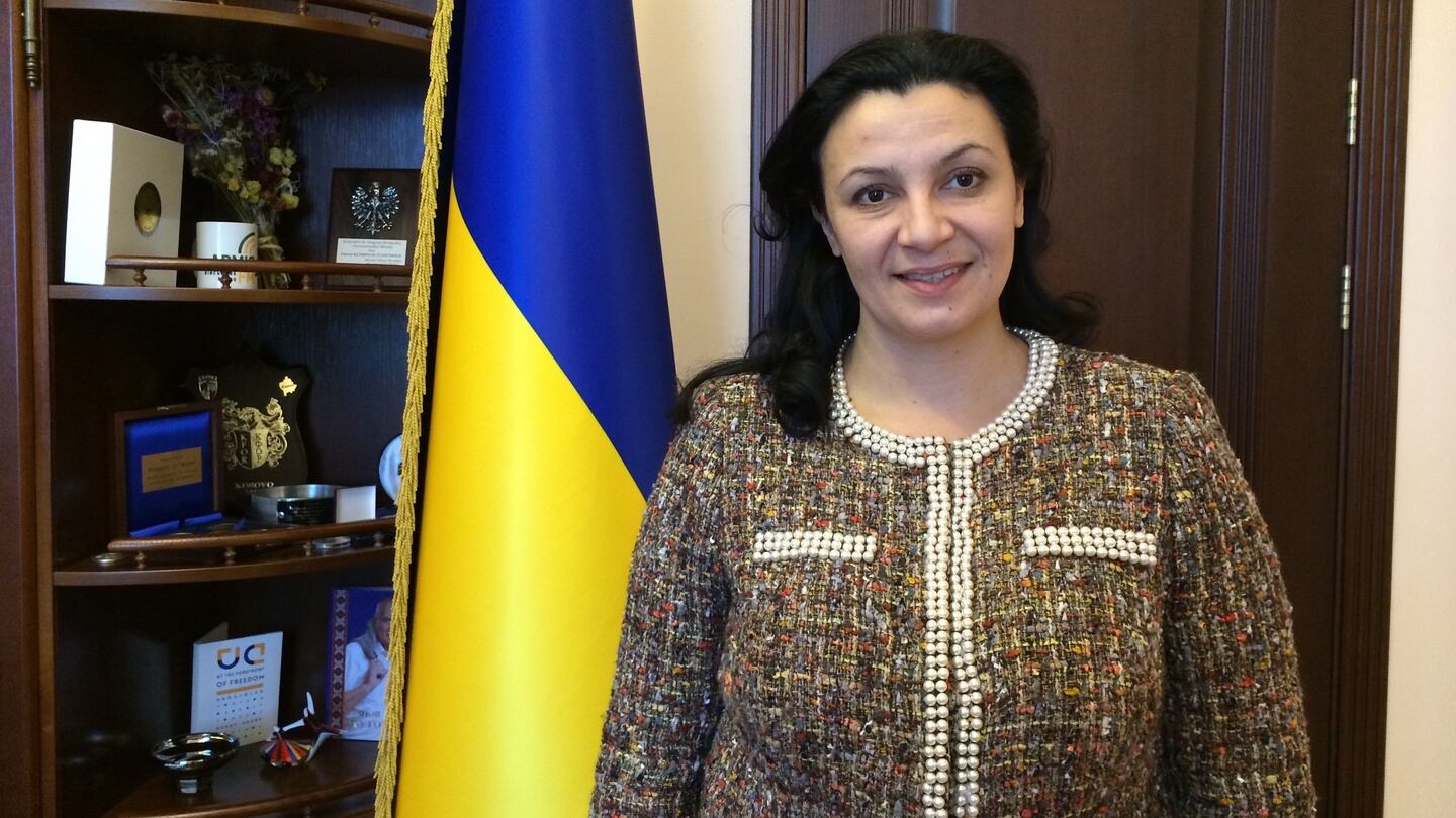 Ivanna Klympush-Tsintsadze, Ukraine’s deputy prime minister for European and Euro-Atlantic integration, in her office in Kiev. Photograph: Daniel McLaughlin