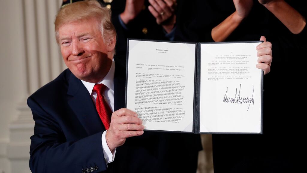 US president Donald Trump: this week was a dark moment as criticism by Bob Corker and Jeff Flake found little backing. Photograph: Kevin Lamarque/Reuters