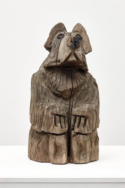 Ellis King Gallery, Lutz Bacher Bear 2, Carved wood, 2012