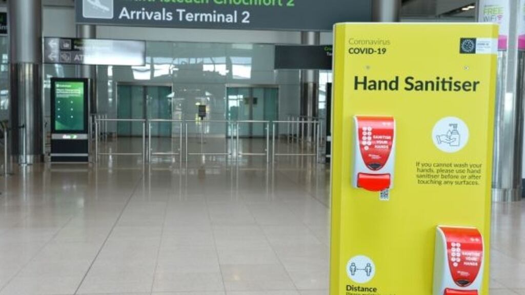 The family arrived on a commercial flight from a European airport. A Government spokeswoman says there will be ‘more arriving in the coming days’. Photograph: Dara Mac Dónaill