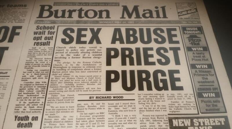 Front page of the Burton Mail.