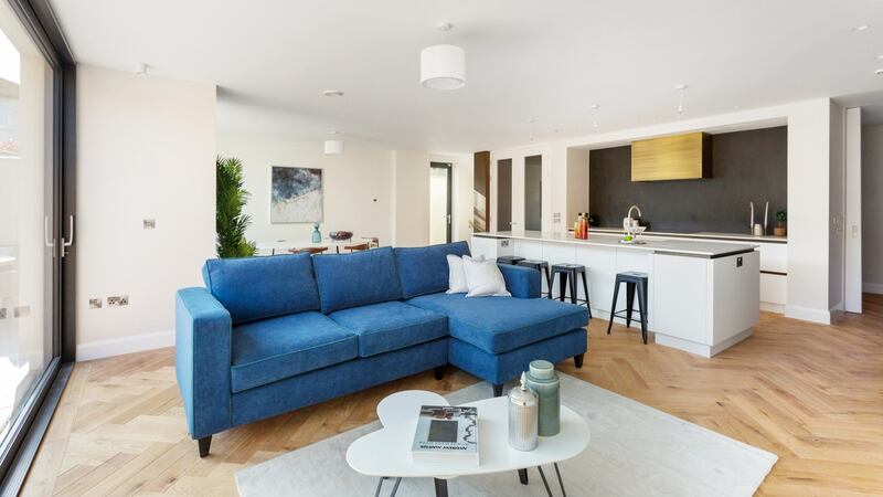 Kitchen and family area.