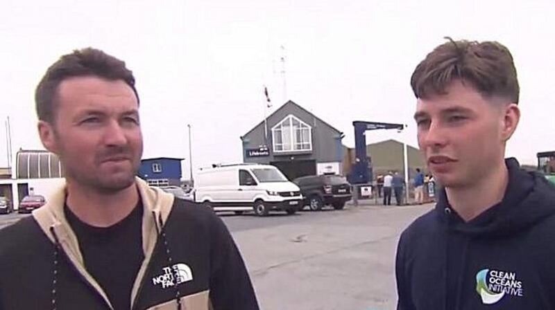 Fifteen hours after the paddle boarders set out they were found by fisherman Patrick Oliver and his son, Morgan. File photograph: RTÉ
