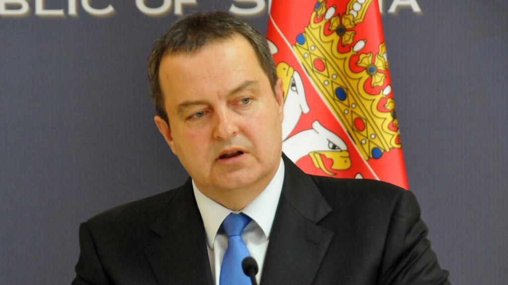 Serbian foreign minister Ivica Dacic: said a peaceful resolution to the Kosovo issue “could only be reached through agreement between Serbs and Albanians, in which each side gains and loses something”. Photograph: Medin Halilovic/Anadolu Agency/Getty Images