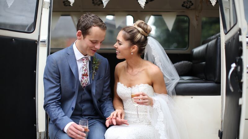 Emma Wallace and Neil Ahern grew up two kilometres from each other in Blackrock, Co Louth. Photograph: Will O’Reilly