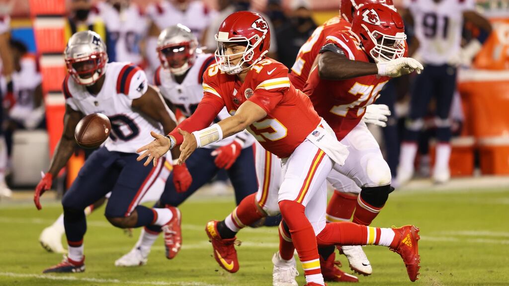 Patrick Mahomes inspired Kansas City to victory over the New England Patriots. Photograph: Jamie Squire/Getty