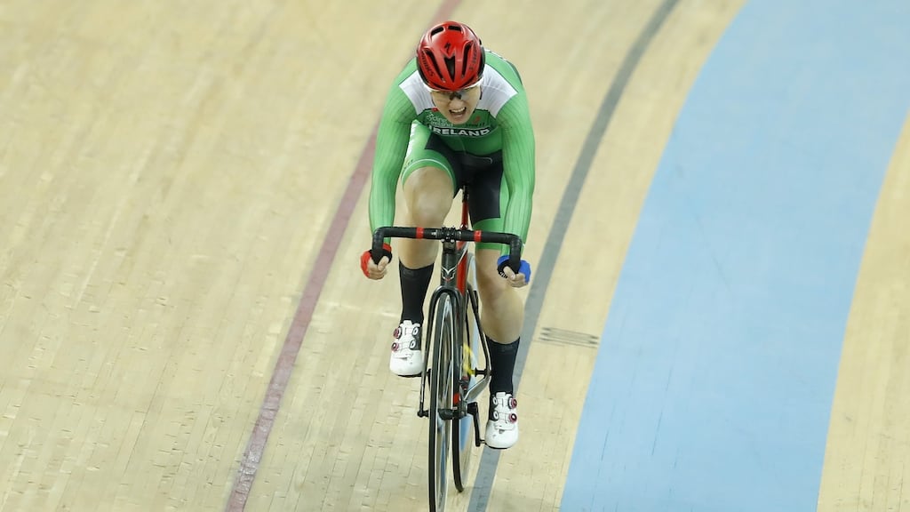 Lydia Boylan (pictured) and Lydia Gurley claimed silver in the Madison at the European track championships in Berlin. Photograph:  Kevin Lee/Getty Images
