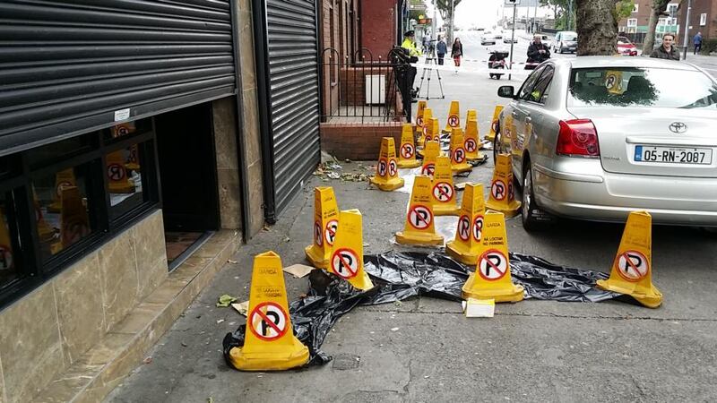 The scene of the stabbing at North Strand in Dublin this morning. Photograph: Frank Miller/The Irish Times