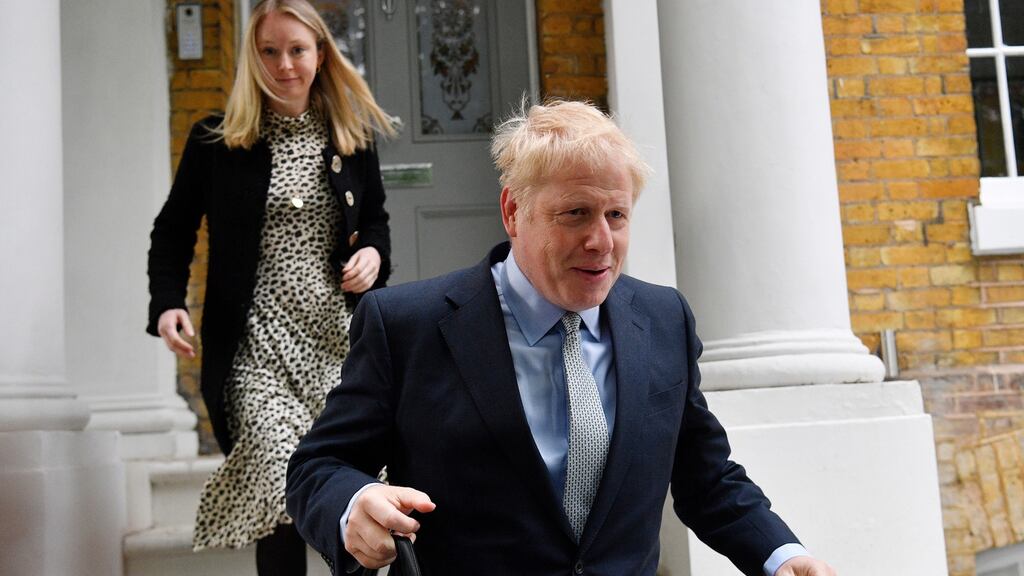 Conservative leadership candidate Boris Johnson leaves his home in central London.