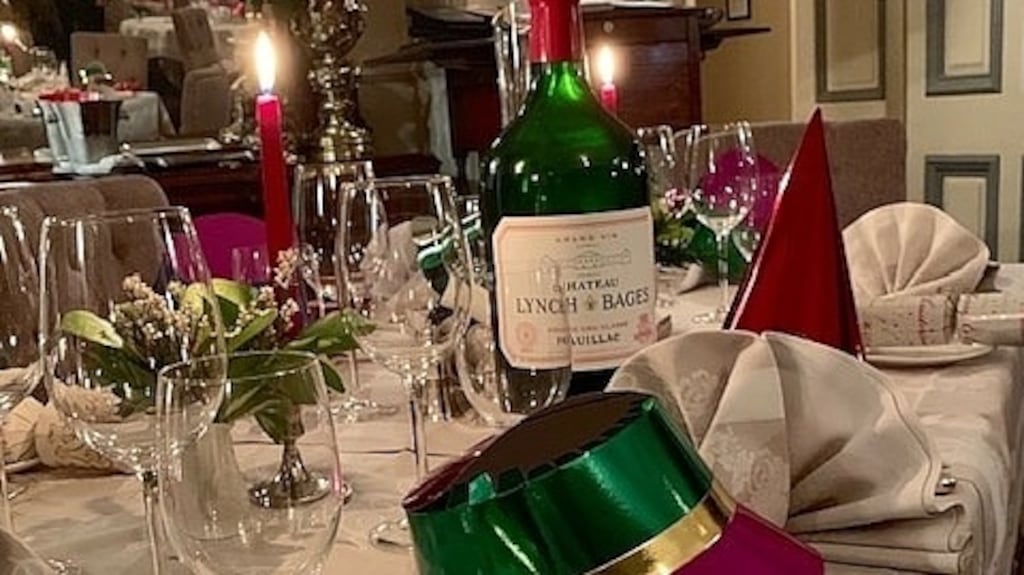 A table setting for Christmas dinner at the Park Hotel in Kenmare.