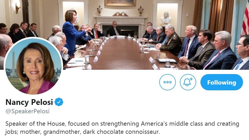Patron saint of shade: Nancy Pelosi’s new Twitter cover photograph