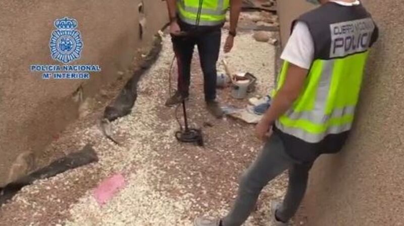 The search operation at a property in Alicante, Spain, on Wednesday. Photograph: Videograb/Spanish National Police