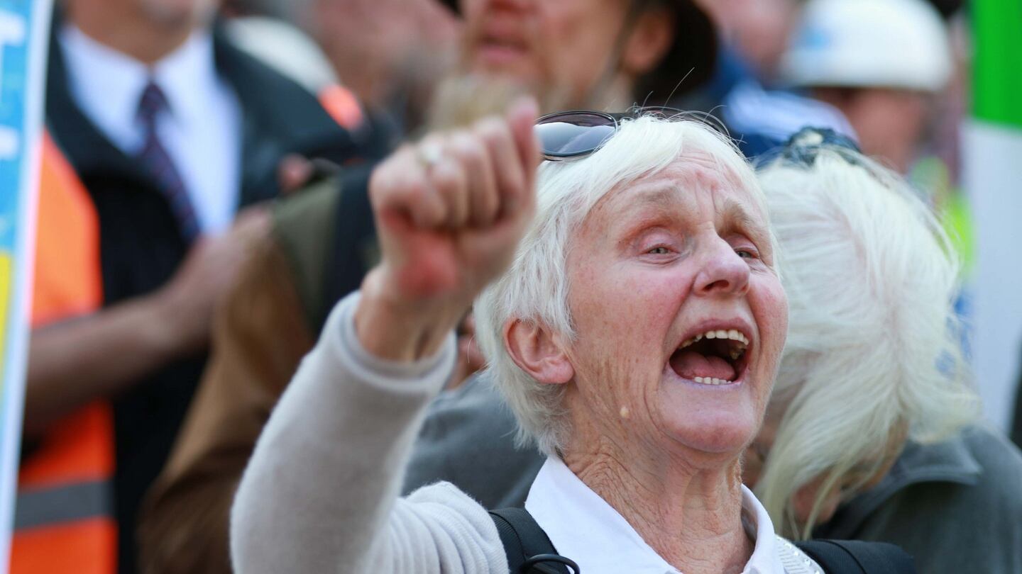 An anti-water charges protester in Dublin. Photograph Nick Bradshaw