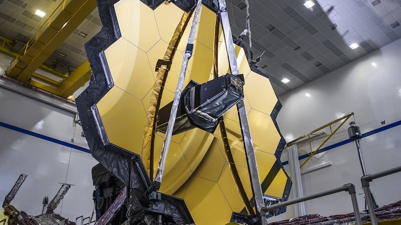 The James Webb Space Telescope after a successful deployment test of its primary mirror into the same configuration it now has in space