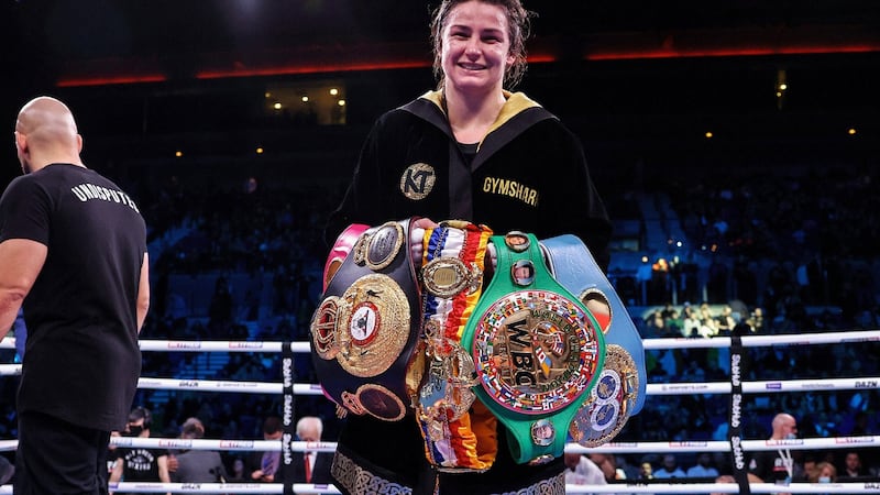 Katie Taylor made it 20 pro wins out of 20 in Liverpool on Saturday night. Photograph: Mark Robinson/Inpho