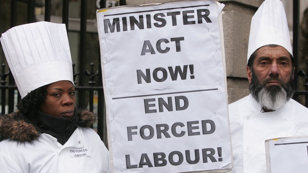 Muhammed Younis, who won a Supreme Court judgment for €90,000 against his former employer in Dublin, participating in Migrant Rights Centre Ireland protest outside the Dáil last year. File  photograph: Alan Betson