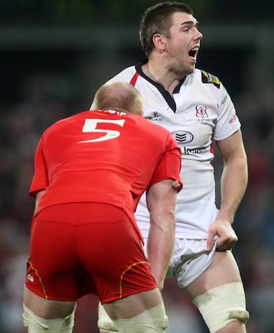 Ulster's Ryan Caldwell in action opposite Paul O'Connell in 2009. Photograph: James Crombie/Inpho