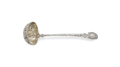 A punch ladle, made in Dublin in 1818, mark of Jas. Scott and covered with fruiting vines (Lot 33, €300-€500)