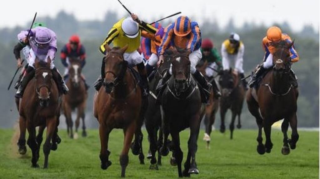 James Doyle and Big Orange (left) beating  Ryan Moore on Order Of St George to win the Ascot Gold in  June 2017. Photograph:  Getty Images