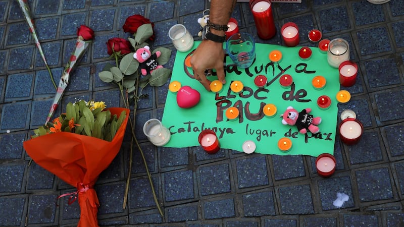 ‘Catalonia, place of peace’. Photograph: Sergio Perez/Reuters
