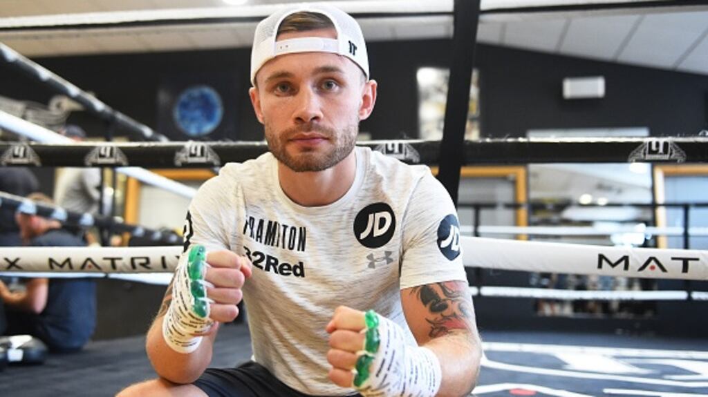 Carl Frampton exudes confidence and conviction about the prospect of becoming a world champion in three weight divisions when he faces Jamel Herring on April 3rd. File photograph: Getty Images