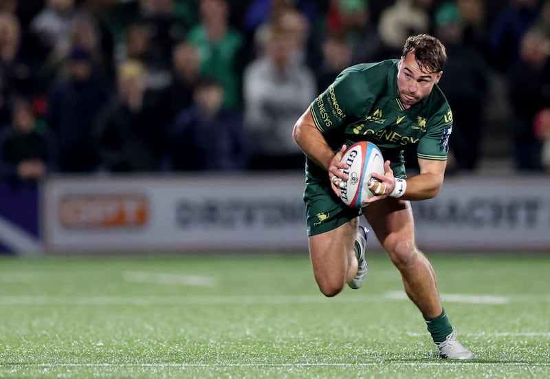 Connacht's Shayne Bolton surges forward during October's United Rugby Championship match against Bulls at Dexcom Stadium, Galway. Photograph: James Crombie/Inpho