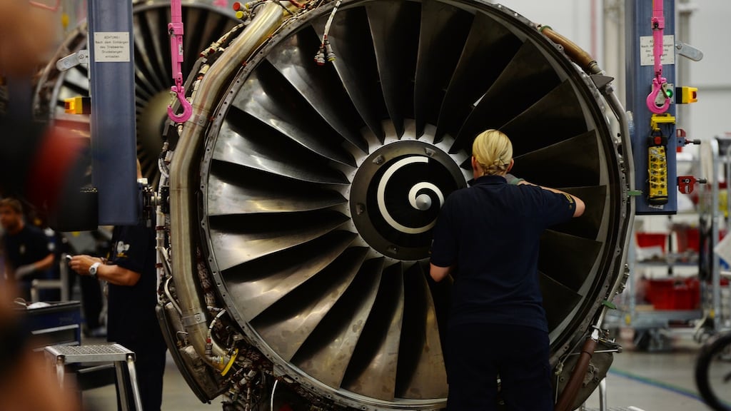 Lufthansa employs more than 750 people in Shannon, Co Clare, where it overhauls aircraft and maintains engine parts. Photograph: Patrik Stollarz/AFP/Getty