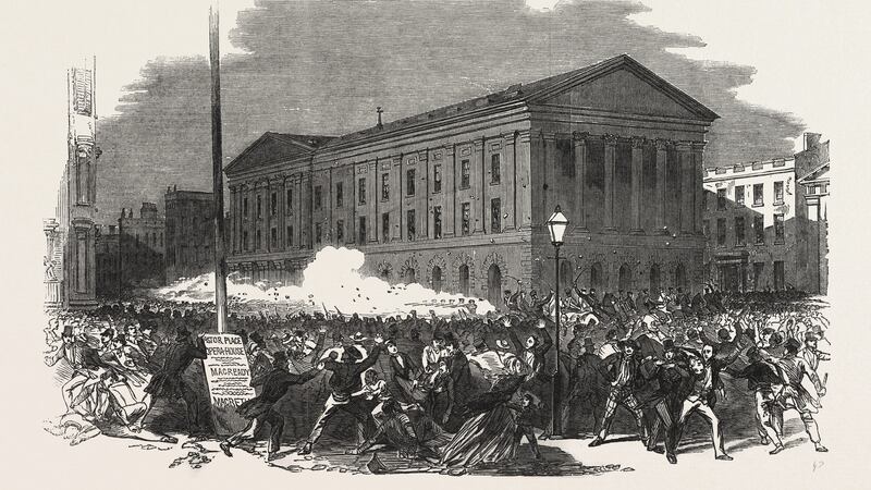 Riot at the Astor Place Opera House, New York. Image: Universal History Archive/Universal Images Group via Getty