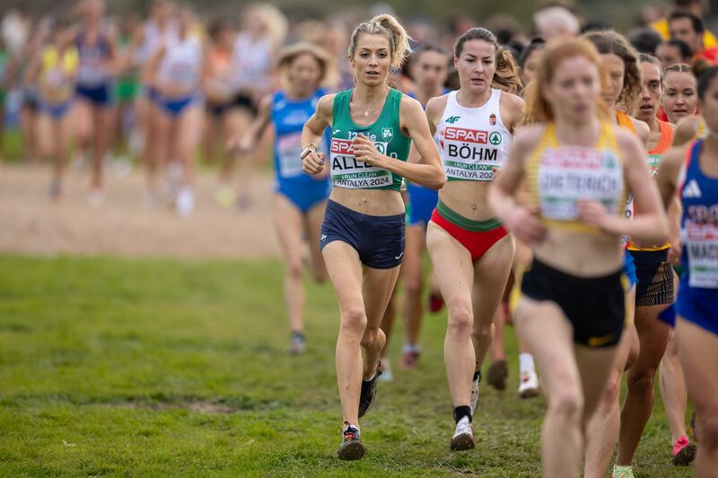 Ireland's Niamh Allen makes her way through the field at the 2024 European Cross-Country Championships in Antalya, Turkey. Photograph: Morgan Treacy/Inpho