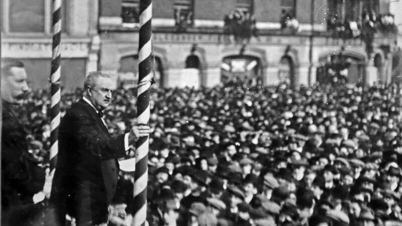John Redmond addressing a public meeting at the Parnell Monument in 1912. Photograph: Independent News And Media/Getty Images.