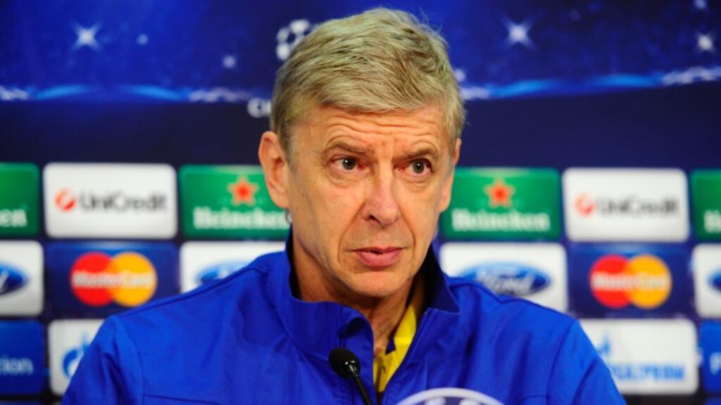 Arsene Wenger: thinks Aaron Ramsey will be back in two weeks. Photograph: Lennart Preiss/Bongarts/Getty Images