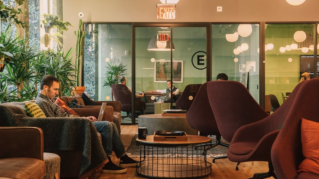 A WeWork common space in New York. Photograph: Cole Wilson/The New York Times
