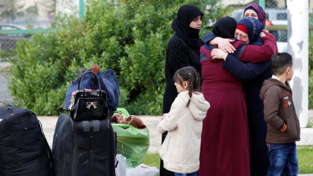Syrians in Beirut, Lebanon, preparing to return to their homeland. Photograph: Jamal Saidi/Reuters