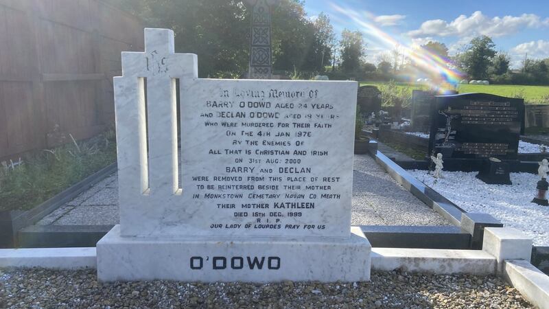 The original grave of Declan and Barry O’Dowd in Clare chapel’s cemetery in Co Down.
