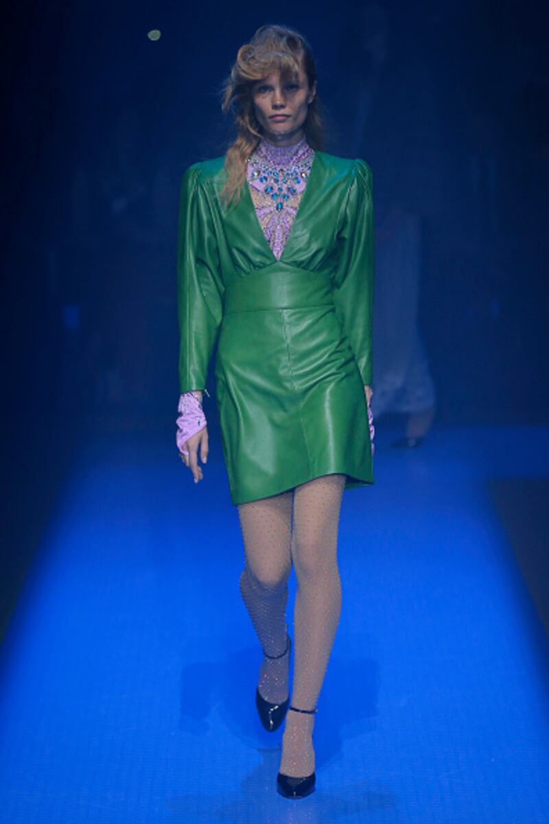 Green proved to be a popular colour at Milan Fashion Week