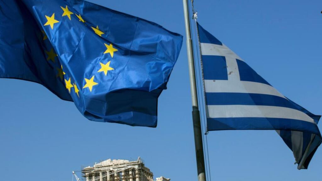 Shares erased a decline of as much as 0.8 per cent after an official said Greece’s creditors proposed a five-month extension to the aid programme and €15.5 billion in disbursements to help seal a debt agreement. Photograph: Simon Dawson/Bloomberg