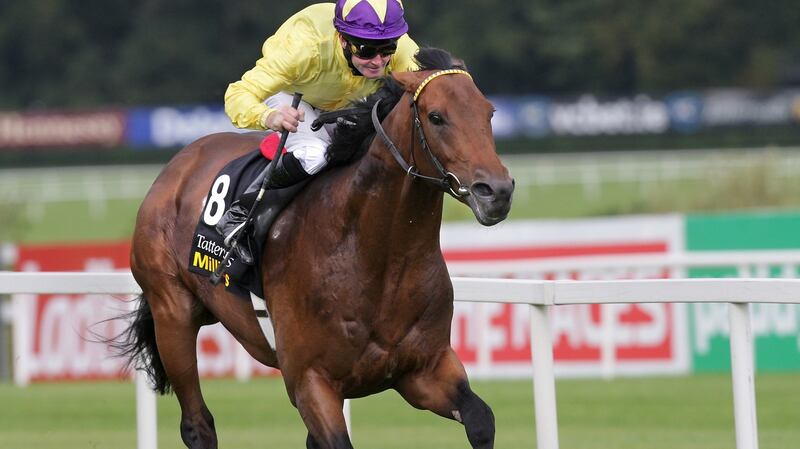 Mick Kinnane wins the Tattersalls Millions Irish Champion Stakes on Sea the Stars at Leopardstown in September 2009. Photograph: Morgan Treacy/Inpho