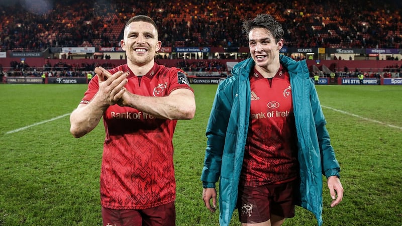 Andrew Conway and Joey Carbery were two of 14 Leinster academy players representing other provinces this weekend. Photograph: Gary Carr/Inpho