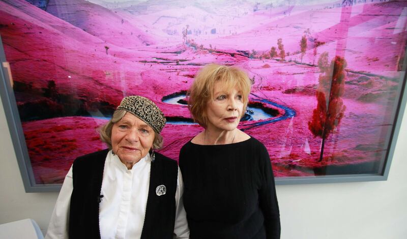Imogen Stuart and author Edna O'Brien as they were honoured as Saoithe of Aosdána by President Michael D Higgins in 2015. Photograph: Nick Bradshaw