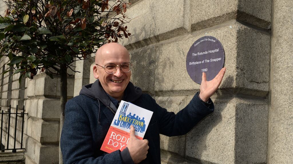 Roddy Doyle at the Rotunda Hospital in March 2015 for the launch of his Barrytown Trilogy as the Dublin: One City One Book. Photograph: Dara Mac Donaill