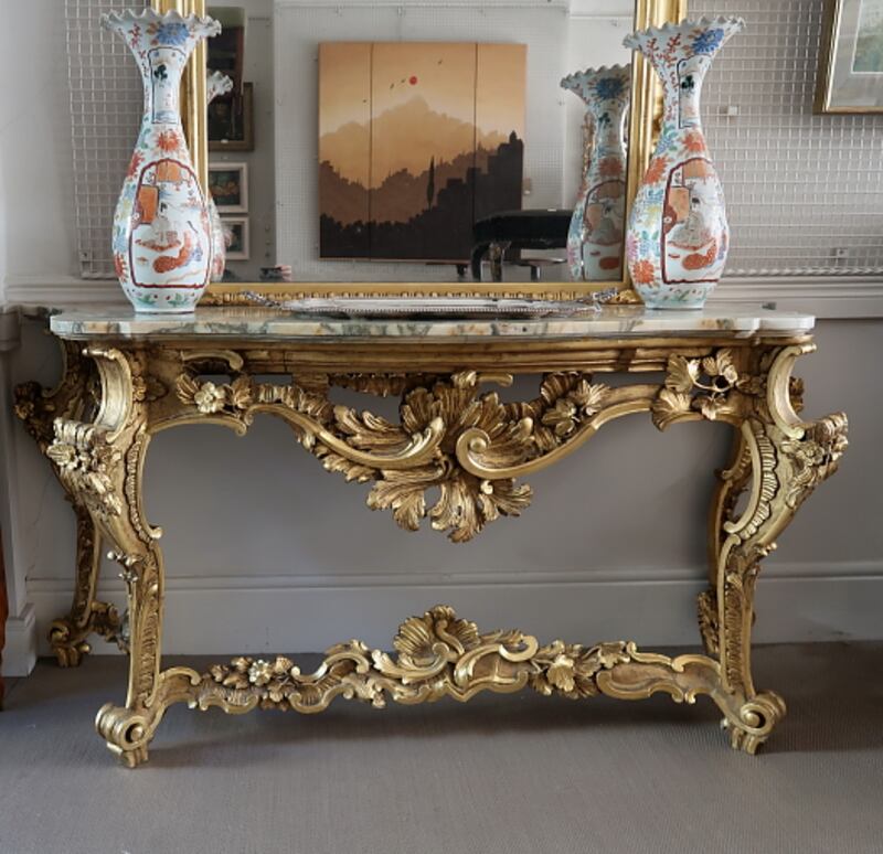 Lot 105 late 19th century giltwood console table ( €1,000- €1,500), Adam’s