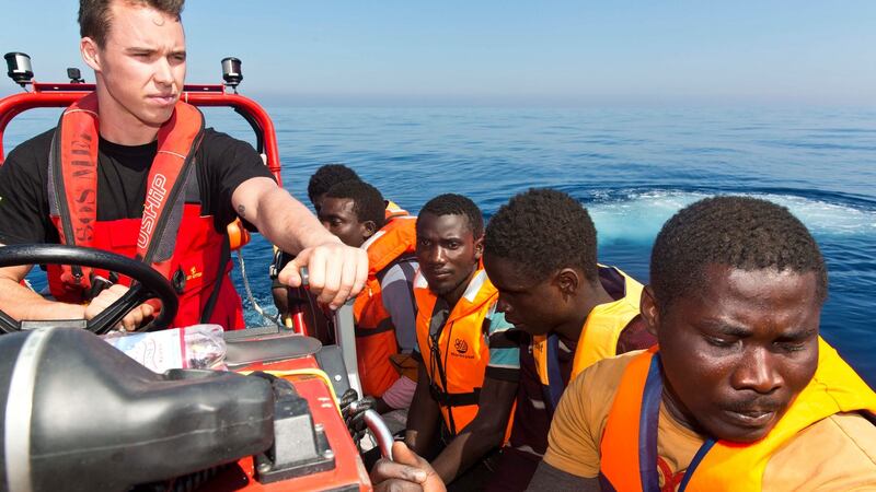 Dr Conor Kenny, from Rosses Point, Co Sligo, a doctor with medical aid agency Médecins Sans Frontières who helped in the weekend rescue of migrants from the Mediterranean  north of Libya.  Photograph: SOS MED/MSF