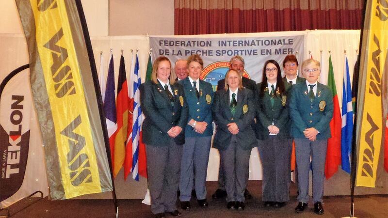 The gold-winning ladies’ team at theConfédération Internationale de la Pêche Sportive (CIPS) world shore championships