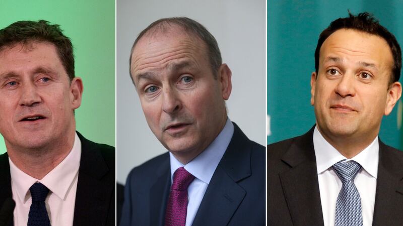 Green Party leader Eamon Ryan, Fianna Fáil leader Micheál Martin and Taoiseach Leo Varadkar. Photographs: Caroline Quinn/Damien Eagers/Leon Farrell/PA Wire